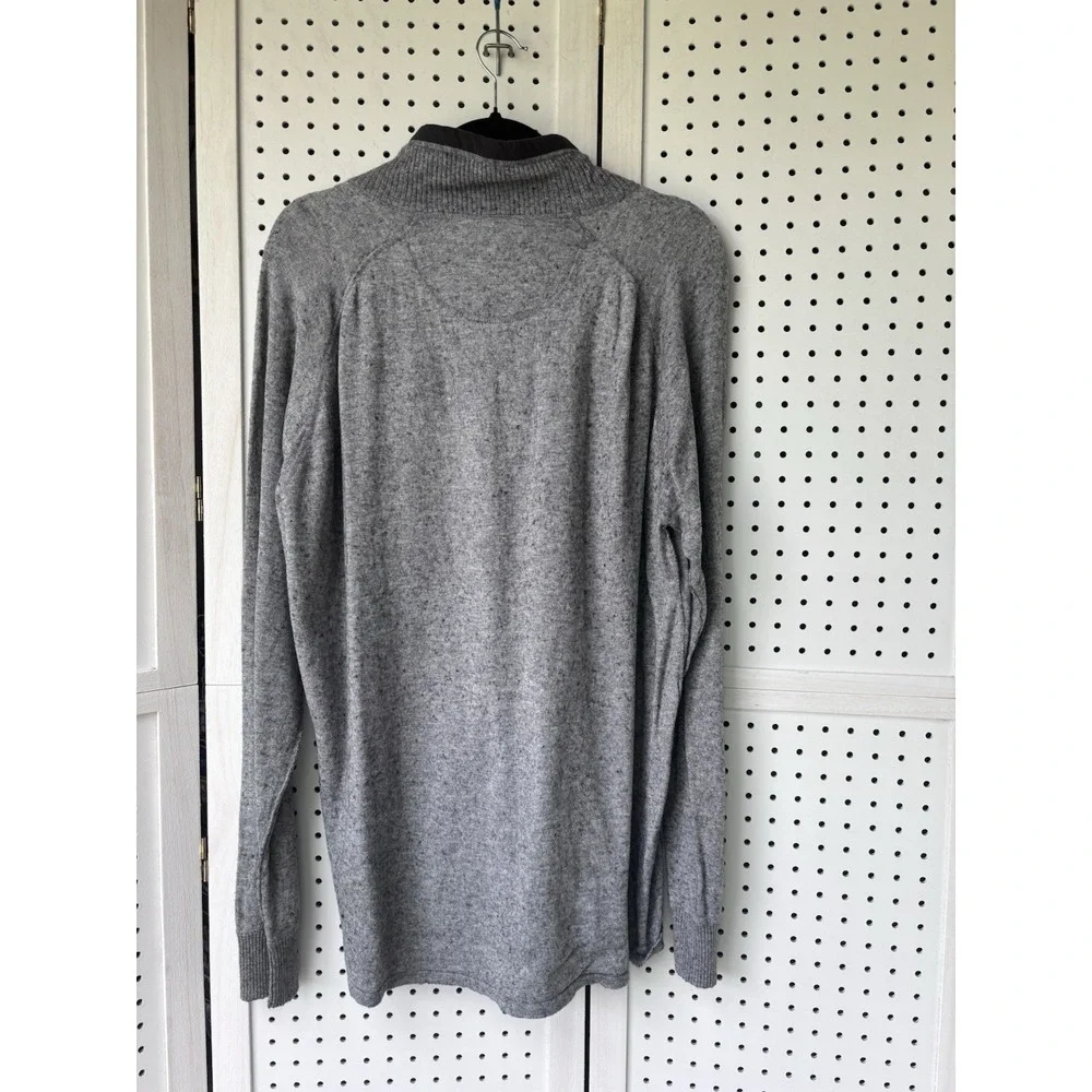 The North Face Men's XXL Gray 1/4 Zip Pullover Sweater Cotton Wool Blend